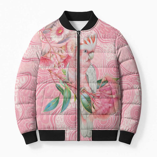 Personalized Pink Galah Fight for Hope and Healing Bomber Puffer Jacket Australia’s Breast Cancer Awareness - Aussie Hoodie