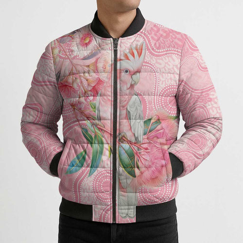 Personalized Pink Galah Fight for Hope and Healing Bomber Puffer Jacket Australia’s Breast Cancer Awareness - Aussie Hoodie