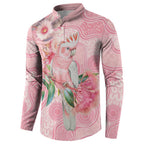 Personalized Pink Galah Fight for Hope and Healing Button Sweatshirt Australia’s Breast Cancer Awareness - Aussie Hoodie