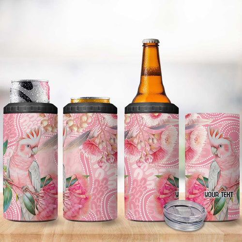 Personalized Pink Galah Fight for Hope and Healing 4 in 1 Can Cooler Tumbler Australia’s Breast Cancer Awareness - Aussie Hoodie