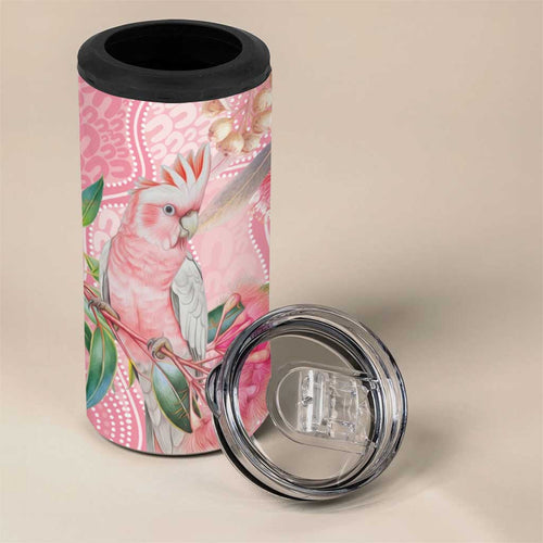 Personalized Pink Galah Fight for Hope and Healing 4 in 1 Can Cooler Tumbler Australia’s Breast Cancer Awareness - Aussie Hoodie