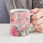 Personalized Pink Galah Fight for Hope and Healing Ceramic Mug Australia’s Breast Cancer Awareness - Aussie Hoodie