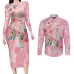 Personalized Pink Galah Fight for Hope and Healing Couples Matching Long Sleeve Bodycon Dress and Long Sleeve Button Shirt Australia’s Breast Cancer Awareness - Aussie Hoodie