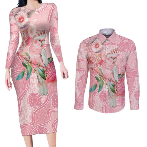 Personalized Pink Galah Fight for Hope and Healing Couples Matching Long Sleeve Bodycon Dress and Long Sleeve Button Shirt Australia’s Breast Cancer Awareness - Aussie Hoodie