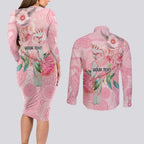 Personalized Pink Galah Fight for Hope and Healing Couples Matching Long Sleeve Bodycon Dress and Long Sleeve Button Shirt Australia’s Breast Cancer Awareness - Aussie Hoodie
