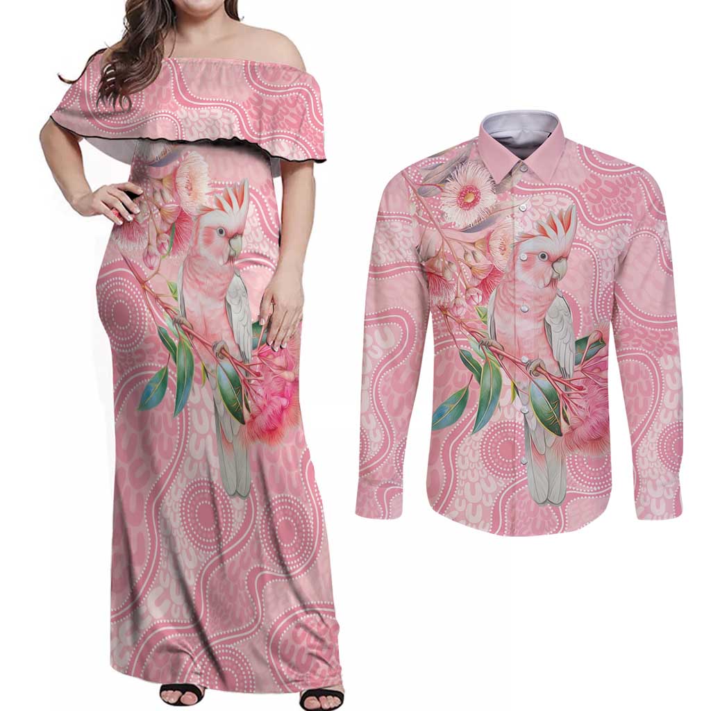 Personalized Pink Galah Fight for Hope and Healing Couples Matching Off Shoulder Maxi Dress and Long Sleeve Button Shirt Australia’s Breast Cancer Awareness - Aussie Hoodie