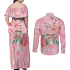 Personalized Pink Galah Fight for Hope and Healing Couples Matching Off Shoulder Maxi Dress and Long Sleeve Button Shirt Australia’s Breast Cancer Awareness - Aussie Hoodie
