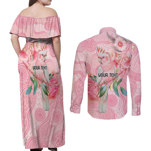 Personalized Pink Galah Fight for Hope and Healing Couples Matching Off Shoulder Maxi Dress and Long Sleeve Button Shirt Australia’s Breast Cancer Awareness - Aussie Hoodie