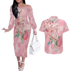 Personalized Pink Galah Fight for Hope and Healing Couples Matching Off The Shoulder Long Sleeve Dress and Hawaiian Shirt Australia’s Breast Cancer Awareness - Aussie Hoodie