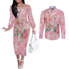 Personalized Pink Galah Fight for Hope and Healing Couples Matching Off The Shoulder Long Sleeve Dress and Long Sleeve Button Shirt Australia’s Breast Cancer Awareness - Aussie Hoodie