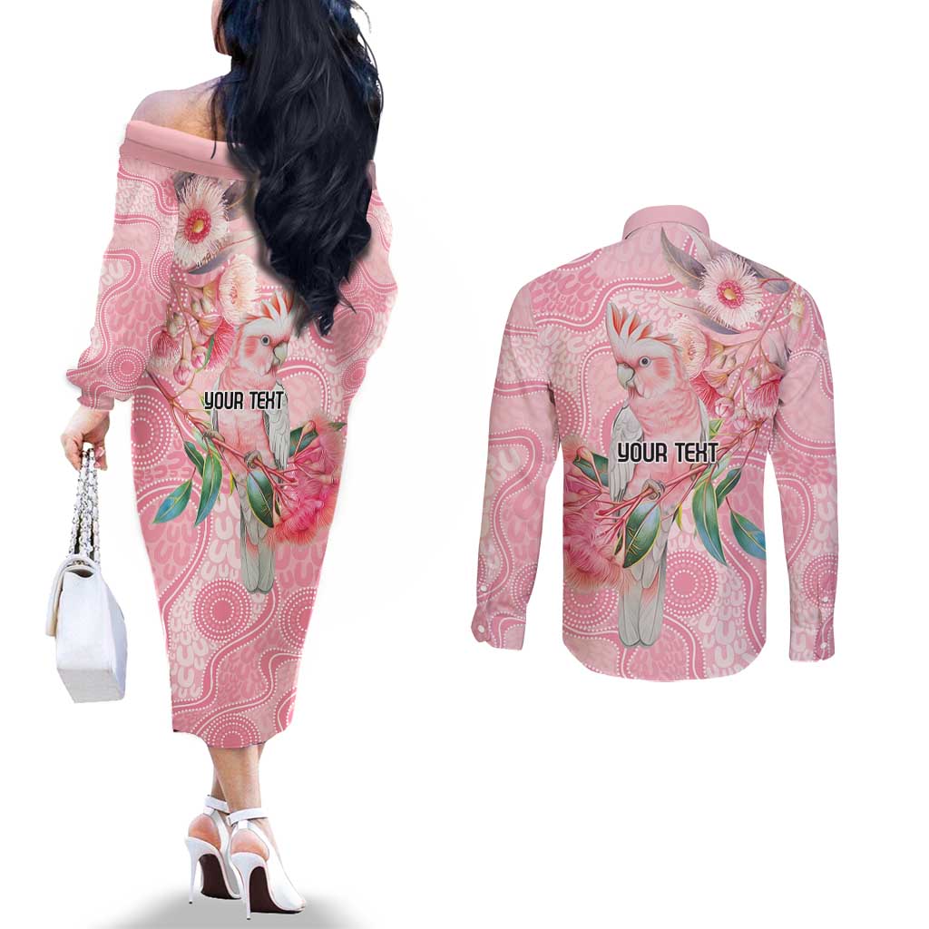 Personalized Pink Galah Fight for Hope and Healing Couples Matching Off The Shoulder Long Sleeve Dress and Long Sleeve Button Shirt Australia’s Breast Cancer Awareness - Aussie Hoodie