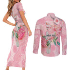 Personalized Pink Galah Fight for Hope and Healing Couples Matching Short Sleeve Bodycon Dress and Long Sleeve Button Shirt Australia’s Breast Cancer Awareness - Aussie Hoodie