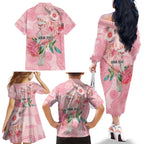 Personalized Pink Galah Fight for Hope and Healing Family Matching Off The Shoulder Long Sleeve Dress and Hawaiian Shirt Australia’s Breast Cancer Awareness - Aussie Hoodie