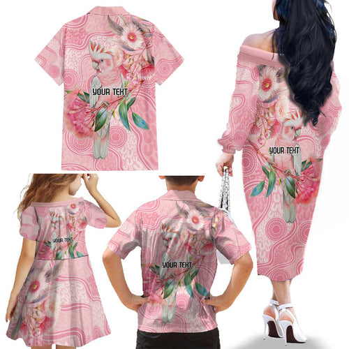 Personalized Pink Galah Fight for Hope and Healing Family Matching Off The Shoulder Long Sleeve Dress and Hawaiian Shirt Australia’s Breast Cancer Awareness - Aussie Hoodie