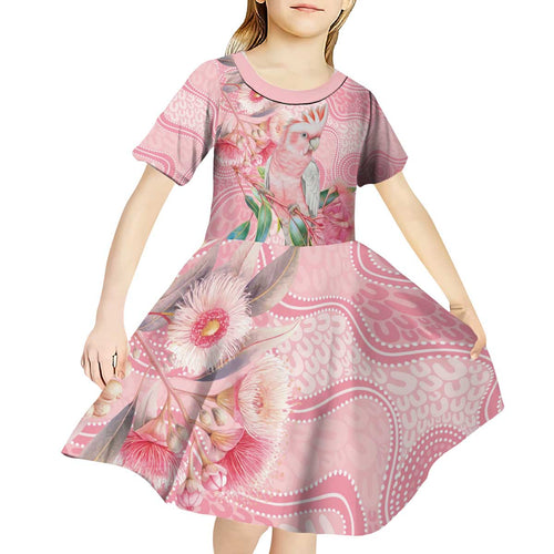 Personalized Pink Galah Fight for Hope and Healing Kid Short Sleeve Dress Australia’s Breast Cancer Awareness - Aussie Hoodie