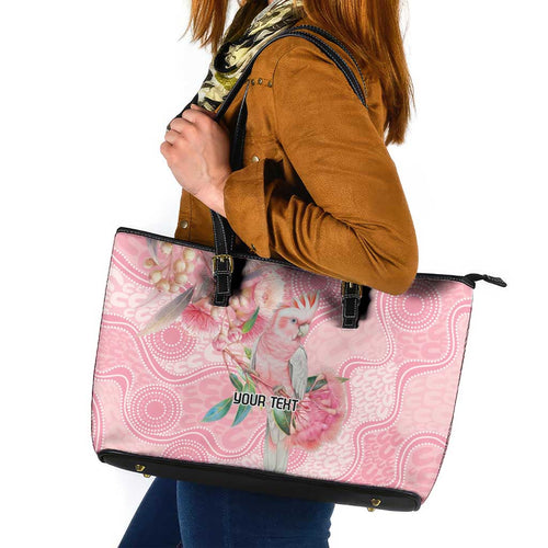 Personalized Pink Galah Fight for Hope and Healing Leather Tote Bag Australia’s Breast Cancer Awareness - Aussie Hoodie