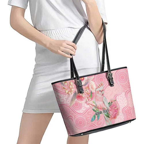 Personalized Pink Galah Fight for Hope and Healing Leather Tote Bag Australia’s Breast Cancer Awareness - Aussie Hoodie