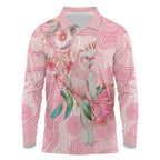 Personalized Pink Galah Fight for Hope and Healing Long Sleeve Polo Shirt Australia’s Breast Cancer Awareness - Aussie Hoodie