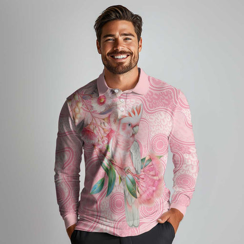 Personalized Pink Galah Fight for Hope and Healing Long Sleeve Polo Shirt Australia’s Breast Cancer Awareness - Aussie Hoodie