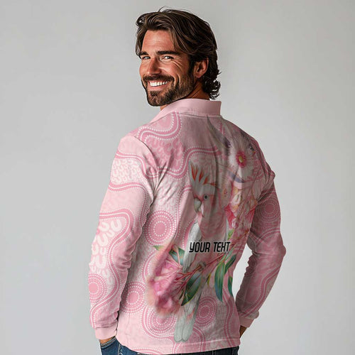 Personalized Pink Galah Fight for Hope and Healing Long Sleeve Polo Shirt Australia’s Breast Cancer Awareness - Aussie Hoodie