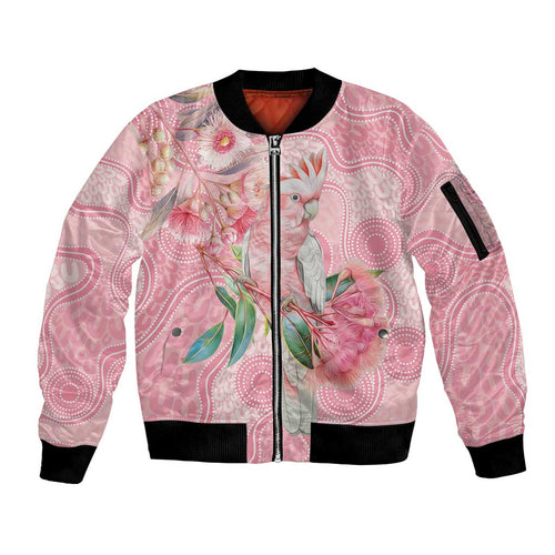 Personalized Pink Galah Fight for Hope and Healing Sleeve Zip Bomber Jacket Australia’s Breast Cancer Awareness - Aussie Hoodie