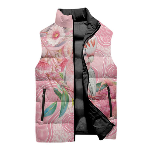 Personalized Pink Galah Fight for Hope and Healing Sleeveless Puffer Jacket Australia’s Breast Cancer Awareness - Aussie Hoodie