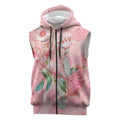 Personalized Pink Galah Fight for Hope and Healing Sleeveless Zip Hoodie Australias Breast Cancer Awareness LT9