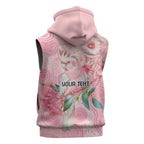Personalized Pink Galah Fight for Hope and Healing Sleeveless Zip Hoodie Australias Breast Cancer Awareness LT9