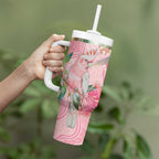 Personalized Pink Galah Fight for Hope and Healing Tumbler With Handle Australia’s Breast Cancer Awareness - Aussie Hoodie