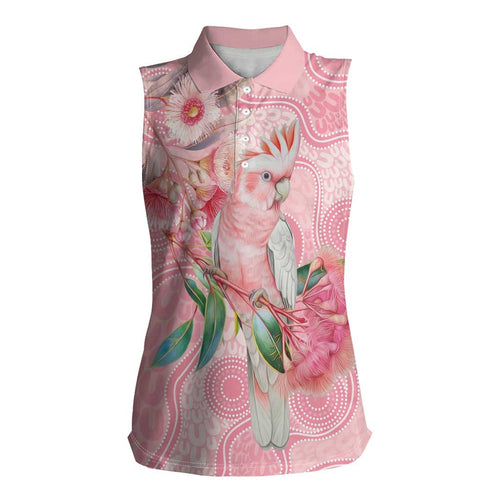 Personalized Pink Galah Fight for Hope and Healing Women Sleeveless Polo Shirt Australia’s Breast Cancer Awareness - Aussie Hoodie