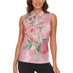 Personalized Pink Galah Fight for Hope and Healing Women Sleeveless Polo Shirt Australia’s Breast Cancer Awareness - Aussie Hoodie