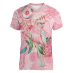 Personalized Pink Galah Fight for Hope and Healing Women V-Neck T-Shirt Australia’s Breast Cancer Awareness - Aussie Hoodie