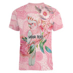 Personalized Pink Galah Fight for Hope and Healing Women V-Neck T-Shirt Australia’s Breast Cancer Awareness - Aussie Hoodie