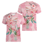Personalized Pink Galah Fight for Hope and Healing Women V-Neck T-Shirt Australia’s Breast Cancer Awareness - Aussie Hoodie