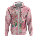 Personalized Pink Galah Fight for Hope and Healing Zip Hoodie Australia’s Breast Cancer Awareness - Aussie Hoodie