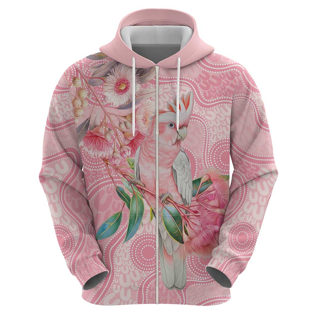 Personalized Pink Galah Fight for Hope and Healing Zip Hoodie Australia’s Breast Cancer Awareness - Aussie Hoodie