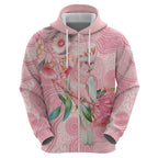 Personalized Pink Galah Fight for Hope and Healing Zip Hoodie Australia’s Breast Cancer Awareness - Aussie Hoodie