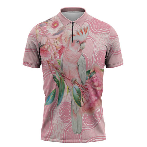 Personalized Pink Galah Fight for Hope and Healing Zipper Polo Shirt Australia’s Breast Cancer Awareness - Aussie Hoodie