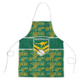 Australia Rugby Kangaroo Apron Green Gold Aboriginal Dot Geometry