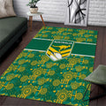 Australia Rugby Kangaroo Area Rug Green Gold Aboriginal Dot Geometry