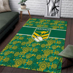 Australia Rugby Kangaroo Area Rug Green Gold Aboriginal Dot Geometry