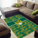 Australia Rugby Kangaroo Area Rug Green Gold Aboriginal Dot Geometry