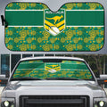 Australia Rugby Kangaroo Auto Sun Shade Green Gold Aboriginal Dot Geometry