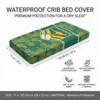 Australia Rugby Kangaroo Baby Bed Cover Green Gold Aboriginal Dot Geometry