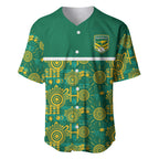 Australia Rugby Kangaroo Baseball Jersey Green Gold Aboriginal Dot Geometry