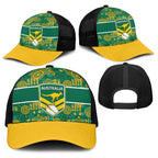 Australia Rugby Kangaroo Baseball Net Cap Green Gold Aboriginal Dot Geometry