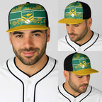 Australia Rugby Kangaroo Baseball Net Cap Green Gold Aboriginal Dot Geometry