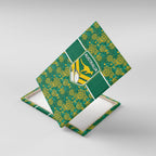 Australia Rugby Kangaroo Canvas Wall Art Green Gold Aboriginal Dot Geometry