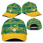 Australia Rugby Kangaroo Classic Cap Green Gold Aboriginal Dot Geometry