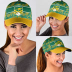 Australia Rugby Kangaroo Classic Cap Green Gold Aboriginal Dot Geometry